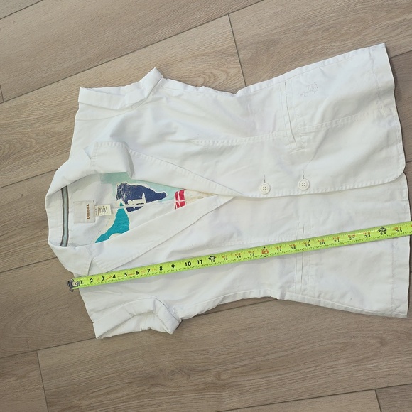 NWOT Diesel Stylish White Short Sleeve Blazer - Picture 12 of 13